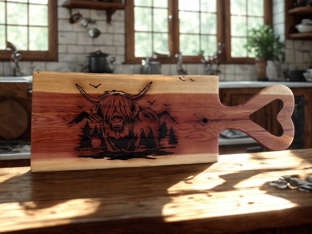 Cedar Charcuterie Board w/ Heart handle